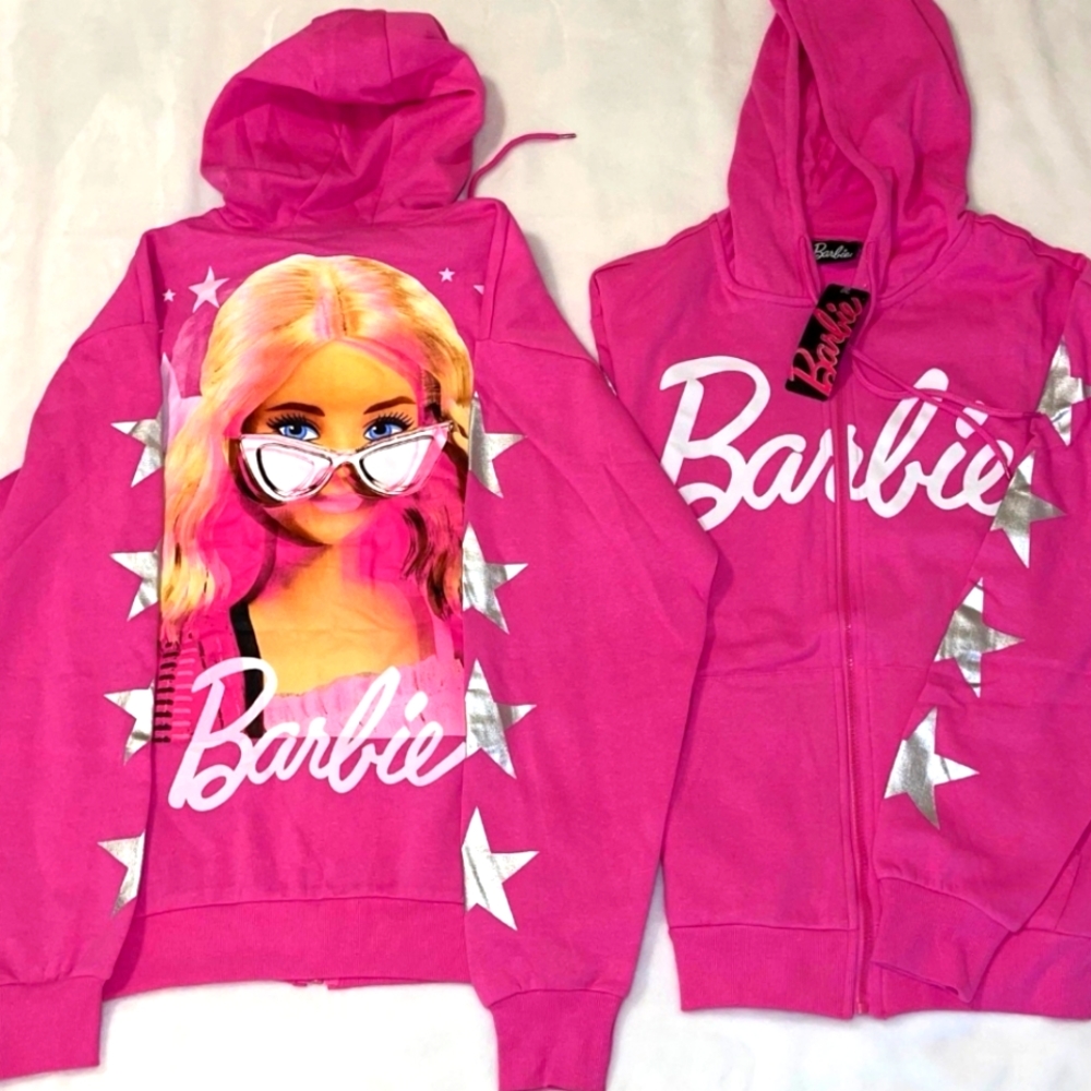 BARBIE ZIPPED HOODIE SWEATER